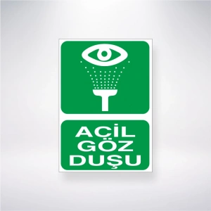 Acil Göz Duşu Sticker 20X28 Cm
