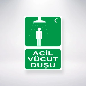 Acil Vücut Duşu Sticker 20X28 Cm