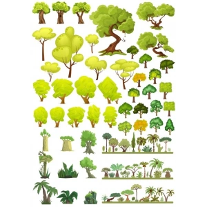 Ağaçlar Sticker Set-5 27 Parça Telefon, Tablet, Defter, Laptop Sticker