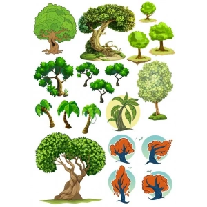 Ağaçlar Stikcer Set-3 13 Parça Telefon, Tablet, Defter, Laptop Sticker