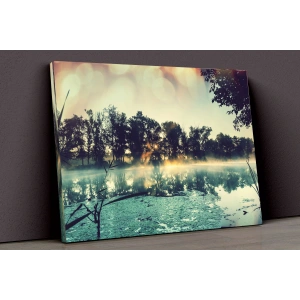 Ağaçlar Ve Göl Kanvas