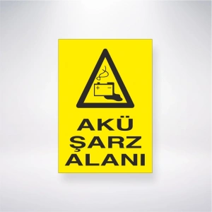 Akü Şarz Alanı Sticker 20X28 Cm