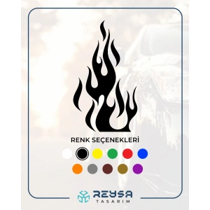 Alev Araba Stickeri 17x17 Cm Siyah