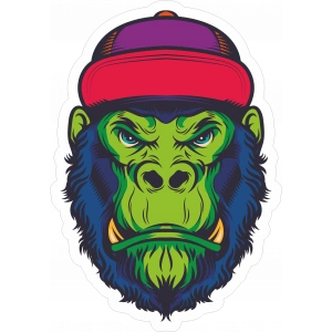 Kızgın Maymnun Sticker 10x10 cmRenkli Sticker