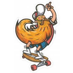 Kaykaycı Hippi Sticker 10x10 cmRenkli Sticker