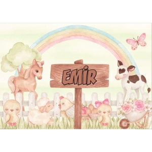 Çiftlik Temalı Doğum Günü Afişi 35X50 cm