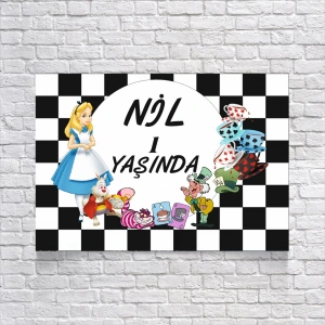 Alice Harikalar Diyarından Doğum Günü Afişi 70X100 cm