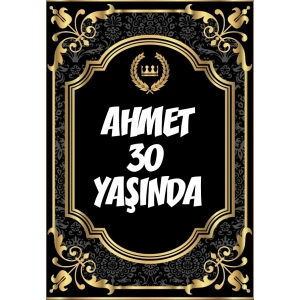 Altın Desenli Klasik Temalı Doğum Günü Afişi 70X100 cm