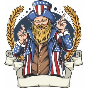 Amerikalı 10x10 cm Renkli Sticker