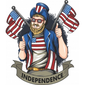 Amerikalı 10x10 cm Renkli Sticker