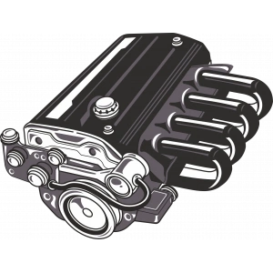 Araba Motoru 3 Sticker 10x10 cmRenkli Sticker