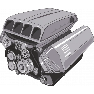 Araba Motoru 5 Sticker 10x10 cmRenkli Sticker