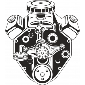 Araba Motoru 6 Sticker 10x10 cmRenkli Sticker