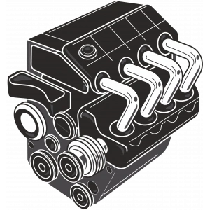 Araba Motoru 2 Sticker 10x10 cmRenkli Sticker