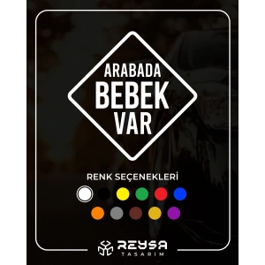 arabada Bebek Var Sticker 17x17 Cm Beyaz