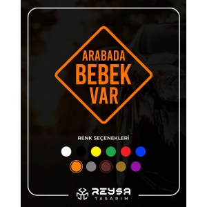 arabada Bebek Var Sticker 17x17 Cm Turuncu
