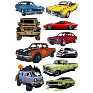 Arabalar Sticker Set-5 9 Parça Telefon, Tablet, Defter, Laptop Sticker