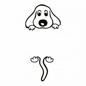 Arası Boş Köpek 17x17 Cm Sticker Folyo