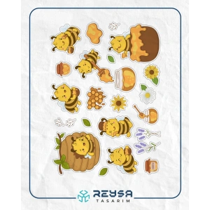 Arı Bal Sticker Set