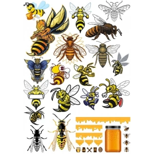 Arı Sticker Set1 15 Parça Telefon, Tablet, Defter, Laptop Sticker