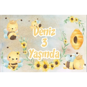 Arı Temalı Doğum Günü Afişi 35X50 cm
