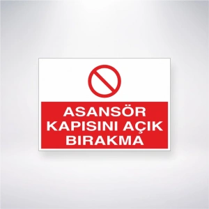 Asansör Kapısını Açık Bırakma Sticker 20X28 Cm