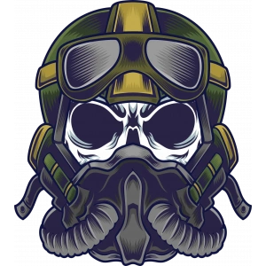 Asker iskelet Sticker 10x10 cmRenkli Sticker