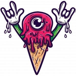 Dondurma Sticer 10x10 cmRenkli Sticker