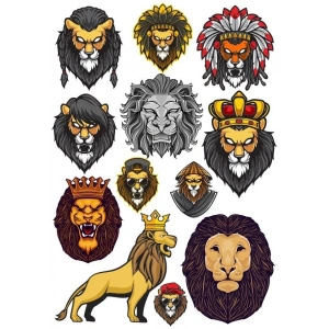 Aslan Kral Sticker Set-1 13 Parça Telefon, Tablet, Defter, Laptop Sticker