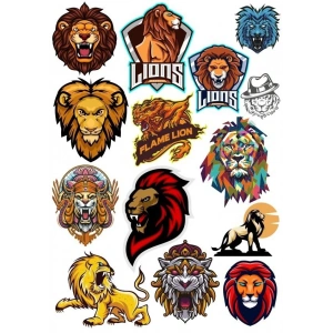 Aslan Lions Sticker Set-1 14 Parça Telefon, Tablet, Defter, Laptop Sticker