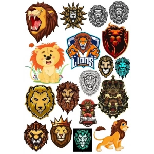 Aslanlar Lions Sticker Set-1 15 Parça Telefon, Tablet, Defter, Laptop Sticker