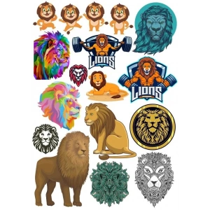 Aslanlar Lions Sticker Set-2 17 Parça Telefon, Tablet, Defter, Laptop Sticker