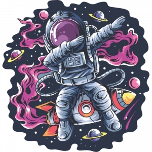 Astronot 10x10 cm Renkli Sticker