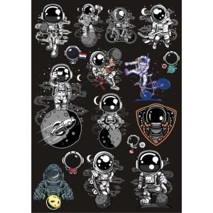 Astronot Sticker Set 14 20 Parça Telefon, Tablet, Defter, Laptop Sticker