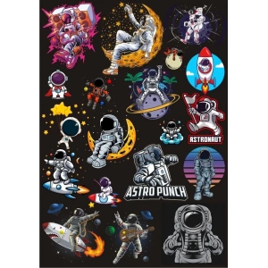 Astronot Sticker Set 4 16 Parça Telefon, Tablet, Defter, Laptop Sticker