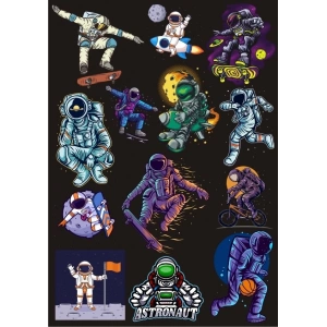 Astronot Sticker Set-7 13 Parça Telefon, Tablet, Defter, Laptop Sticker