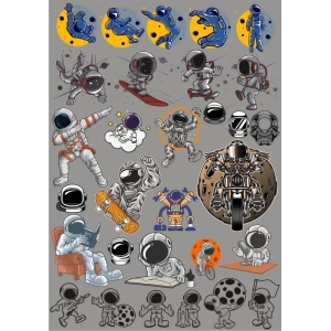 Astronot Sticker Set 9 15 Parça Telefon, Tablet, Defter, Laptop Sticker