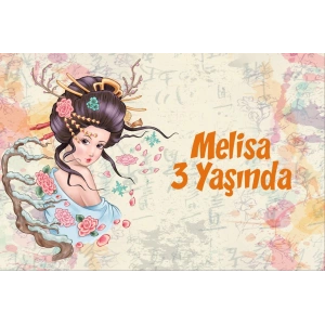 Asya Temalı Doğum Günü Afişi 100X150 cm