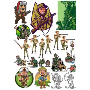 Avcı Sticker Set 22 Parça Telefon, Tablet, Defter, Laptop Sticker