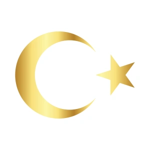 Ay Yıldız Sticker 17x17 Cm Gold