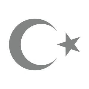 Ay Yıldız Sticker 17x17 Cm Gri