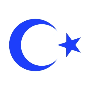 Ay Yıldız Sticker 17x17 Cm Mavi