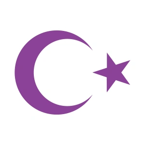 Ay Yıldız Sticker 17x17 Cm Mor