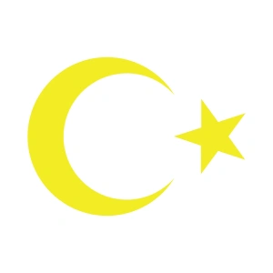 Ay Yıldız Sticker 17x17 Cm Sarı