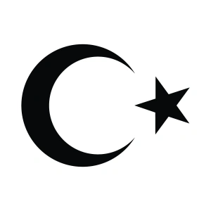 Ay Yıldız Sticker 17x17 Cm Siyah