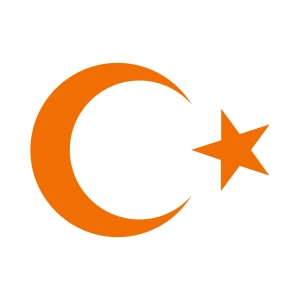 Ay Yıldız Sticker 17x17 Cm Turuncu