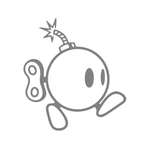 Ayaklı Bomba Sticker 17x17 Cm Gri