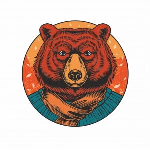 Ayı Sticker 10x10 cmRenkli Sticker