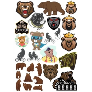 Ayı Sticker Set-10 15 Parça Telefon, Tablet, Defter, Laptop Sticker