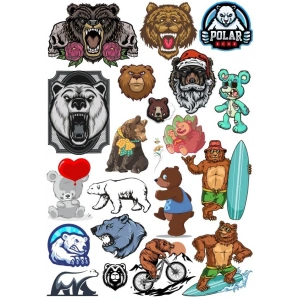 Ayı Sticker Set 5 18 Parça Telefon, Tablet, Defter, Laptop Sticker
